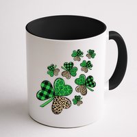 St. Patricks Day Shamrock Irish Leopard Print Plaid Pattern Mug