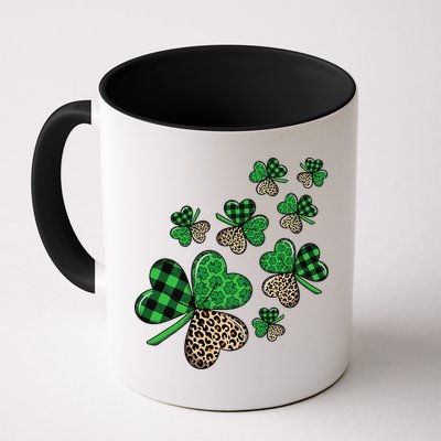 St. Patricks Day Shamrock Irish Leopard Print Plaid Pattern Mug