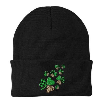 St. Patricks Day Shamrock Irish Leopard Print Plaid Pattern Beanie