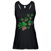 St. Patricks Day Shamrock Irish Leopard Print Plaid Pattern Ladies Essential Flowy Tank