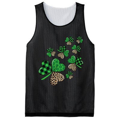 St. Patricks Day Shamrock Irish Leopard Print Plaid Pattern Mesh Reversible Basketball Jersey Tank