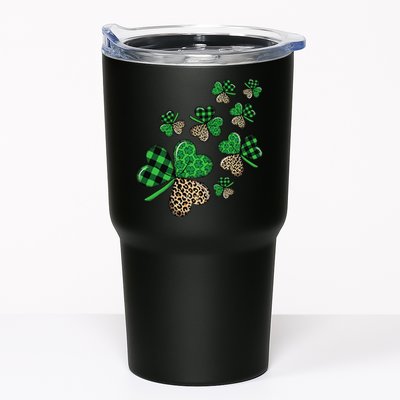 St. Patricks Day Shamrock Irish Leopard Print Plaid Pattern Tumbler