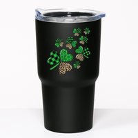 St. Patricks Day Shamrock Irish Leopard Print Plaid Pattern Tumbler