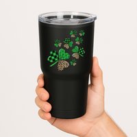 St. Patricks Day Shamrock Irish Leopard Print Plaid Pattern Tumbler