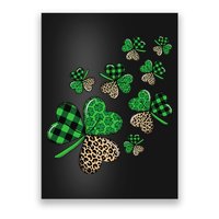 St. Patricks Day Shamrock Irish Leopard Print Plaid Pattern Poster