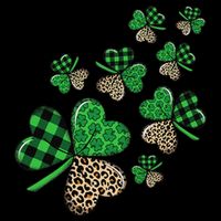 St. Patricks Day Shamrock Irish Leopard Print Plaid Pattern Poster
