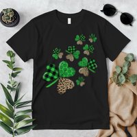 St. Patricks Day Shamrock Irish Leopard Print Plaid Pattern Premium T-Shirt