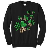 St. Patricks Day Shamrock Irish Leopard Print Plaid Pattern Tall Sweatshirt