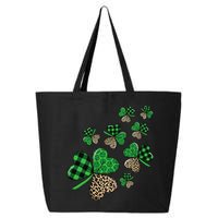 St. Patricks Day Shamrock Irish Leopard Print Plaid Pattern 25L Jumbo Tote