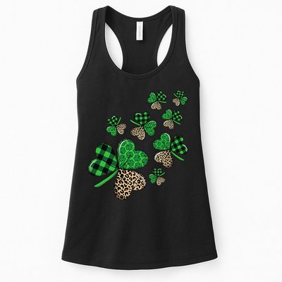 St. Patricks Day Shamrock Irish Leopard Print Plaid Pattern Womens Tank Top