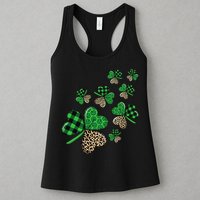 St. Patricks Day Shamrock Irish Leopard Print Plaid Pattern Womens Tank Top