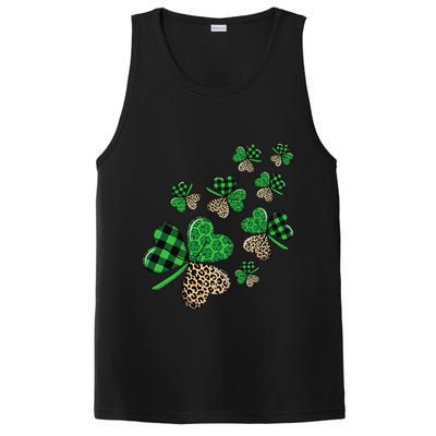 St. Patricks Day Shamrock Irish Leopard Print Plaid Pattern PosiCharge Competitor Tank