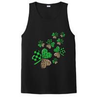 St. Patricks Day Shamrock Irish Leopard Print Plaid Pattern PosiCharge Competitor Tank