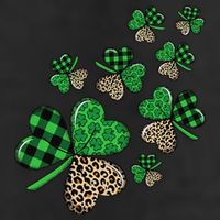 St. Patricks Day Shamrock Irish Leopard Print Plaid Pattern Trucker Hat
