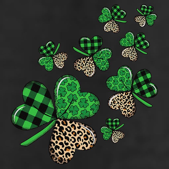 St. Patricks Day Shamrock Irish Leopard Print Plaid Pattern Trucker Hat