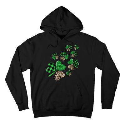St. Patricks Day Shamrock Irish Leopard Print Plaid Pattern Tall Hoodie