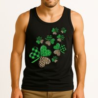St. Patricks Day Shamrock Irish Leopard Print Plaid Pattern Tank Top