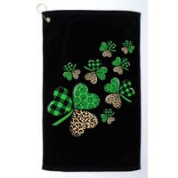 St. Patricks Day Shamrock Irish Leopard Print Plaid Pattern Golf Towel
