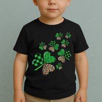 St. Patricks Day Shamrock Irish Leopard Print Plaid Pattern Toddler T-Shirt