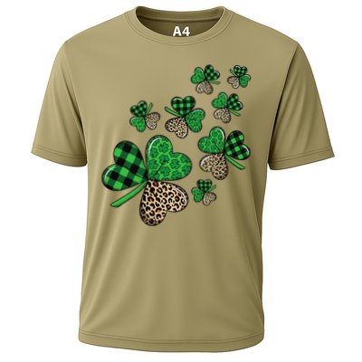 St. Patricks Day Shamrock Irish Leopard Print Plaid Pattern Performance Shirt