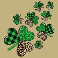 St. Patricks Day Shamrock Irish Leopard Print Plaid Pattern Hoodie