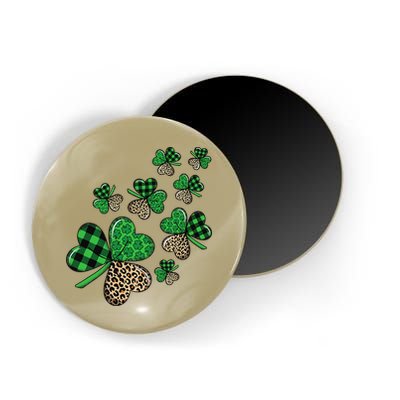 St. Patricks Day Shamrock Irish Leopard Print Plaid Pattern Magnet