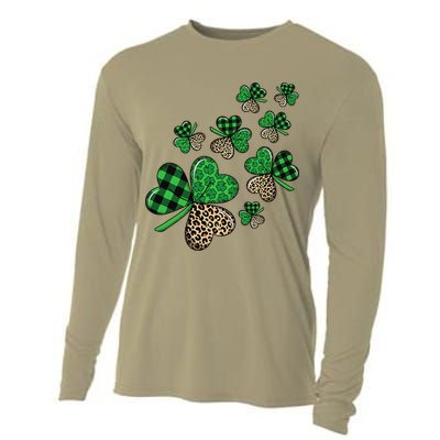 St. Patricks Day Shamrock Irish Leopard Print Plaid Pattern Cooling Performance Long Sleeve Crew