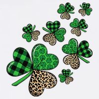 St. Patricks Day Shamrock Irish Leopard Print Plaid Pattern Garment-Dyed Sweatshirt