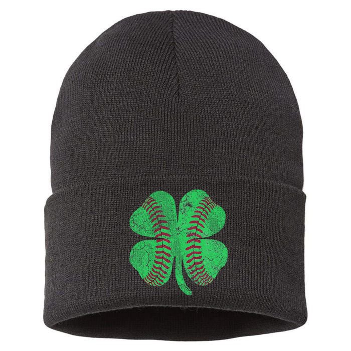 St Patrick's Day Shamrock Baseball Saint Paddy's Sustainable Knit Beanie