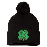 St Patrick's Day Shamrock Baseball Saint Paddy's Pom Pom 12in Knit Beanie