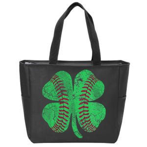 St Patrick's Day Shamrock Baseball Saint Paddy's Zip Tote Bag