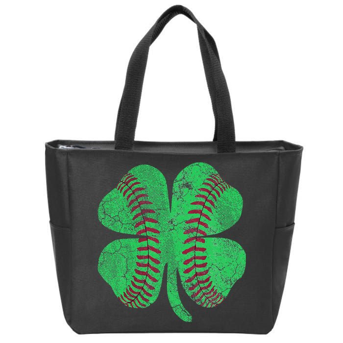 St Patrick's Day Shamrock Baseball Saint Paddy's Zip Tote Bag