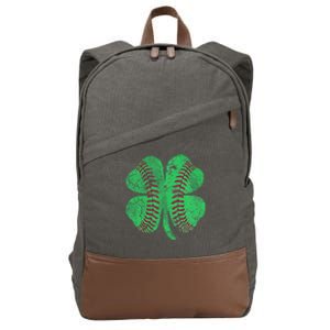 St Patrick's Day Shamrock Baseball Saint Paddy's Cotton Canvas Backpack