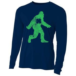 St Patrick's Day Bigfoot Sasquatch Saint Paddys Irish Cooling Performance Long Sleeve Crew