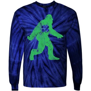 St Patrick's Day Bigfoot Sasquatch Saint Paddys Irish Tie-Dye Long Sleeve Shirt