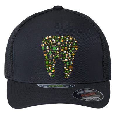 St Patricks Day Leprechaun Tooth Dental Hygiene Dentist Gift Flexfit Unipanel Trucker Cap