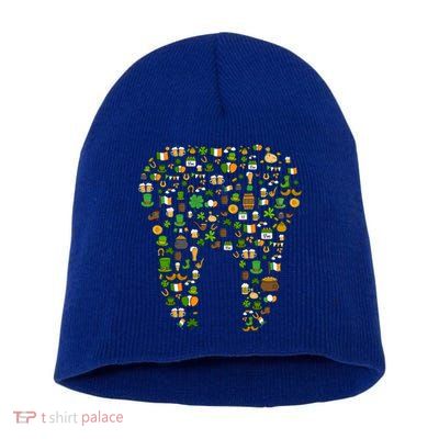St Patricks Day Leprechaun Tooth Dental Hygiene Dentist Gift Short Acrylic Beanie
