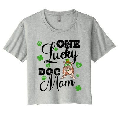 St Patrick's Day Dog Mom One Lucky Dog Mom Cute Gift Women's Crop Top Tee