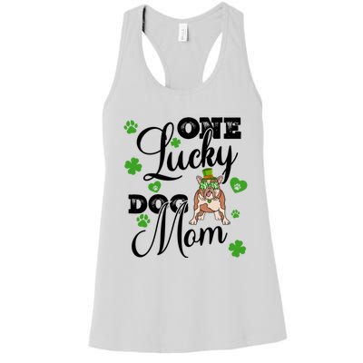 St Patrick's Day Dog Mom One Lucky Dog Mom Cute Gift Women's Racerback Tank