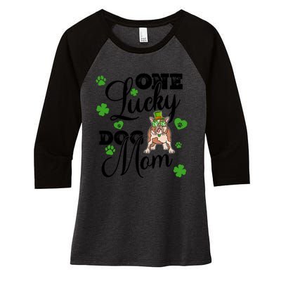 St Patrick's Day Dog Mom One Lucky Dog Mom Cute Gift Women's Tri-Blend 3/4-Sleeve Raglan Shirt