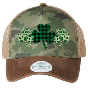 St Patricks Day Shamrock Pattern Legacy Tie Dye Trucker Hat