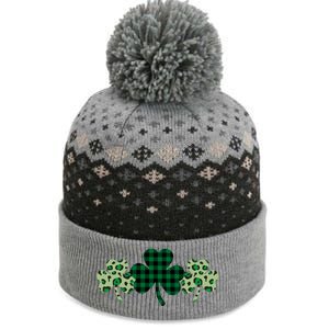 St Patricks Day Shamrock Pattern The Baniff Cuffed Pom Beanie