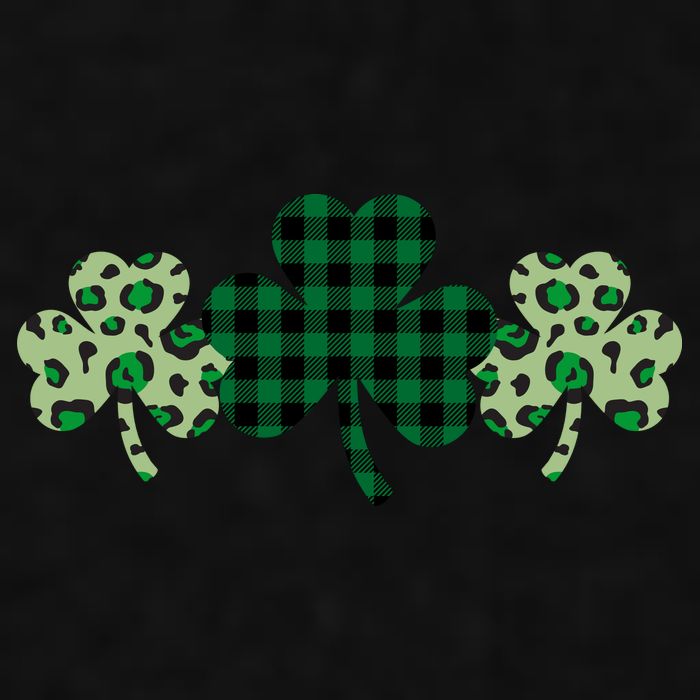 St Patricks Day Shamrock Pattern Ladies PosiCharge Tri-Blend Wicking Tank