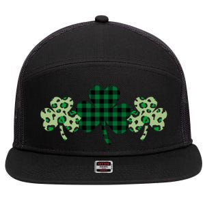 St Patricks Day Shamrock Pattern 7 Panel Mesh Trucker Snapback Hat