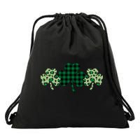 St Patricks Day Shamrock Pattern Drawstring Bag