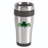 St Patricks Day Shamrock Pattern 16oz Travel Tumbler