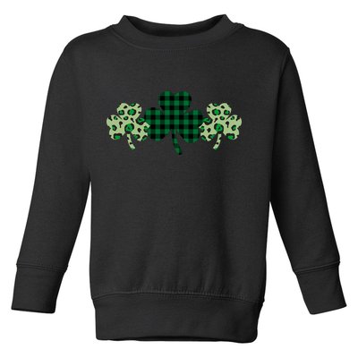 St Patricks Day Shamrock Pattern Toddler Sweatshirt
