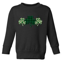 St Patricks Day Shamrock Pattern Toddler Sweatshirt
