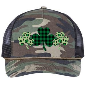 St Patricks Day Shamrock Pattern Retro Rope Trucker Hat Cap