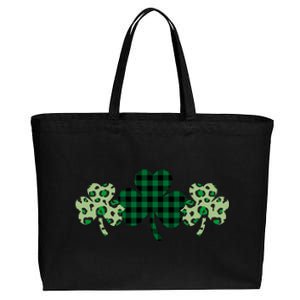 St Patricks Day Shamrock Pattern Cotton Canvas Jumbo Tote